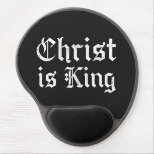 Jesus Christ Is King Gothic Blackletter Grunge Art Gel Mouse Pad