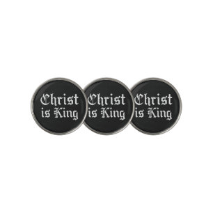 Jesus Christ Is King Gothic Blackletter Grunge Art Golf Ball Marker
