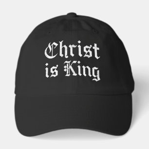 Jesus Christ Is King Gothic Blackletter Grunge Art Hat