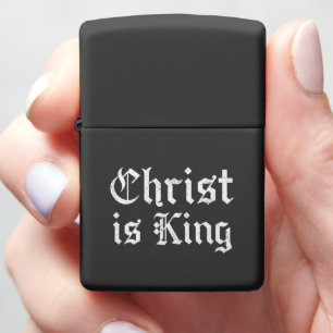 Jesus Christ Is King Gothic Blackletter Grunge Art Zippo Lighter