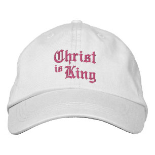 Jesus Christ is King medieval gothic type style Embroidered Baseball Cap