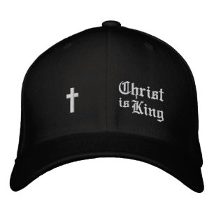 Jesus Christ is King tiny Cross minimalist gothic Embroidered Baseball Cap