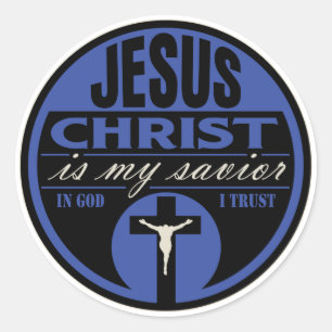 Jesus Christ is My Savior(Blue) Classic Round Sticker