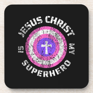Jesus Christ Is My Superhero Jesus Beverage Coaster