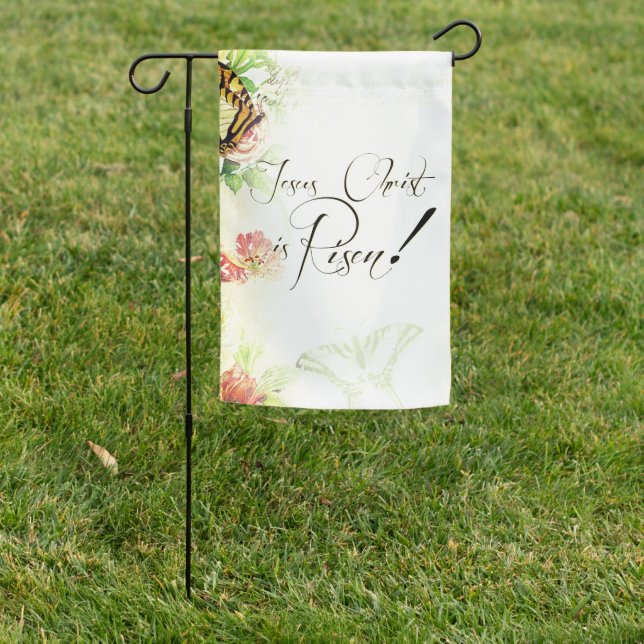 Jesus Christ is risen Garden Flag (In SItu)
