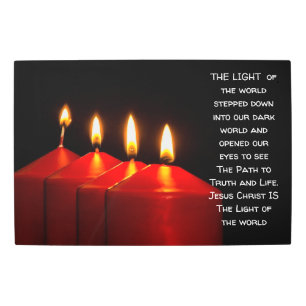 Jesus Christ Is The Light Of The World Quote On Metal Print