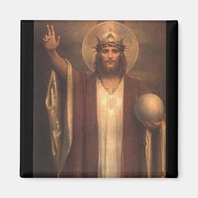 Jesus Christ King of the World Magnet (Front)