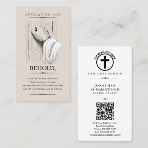 Jesus Christ Knocking on a Door Revelation 3:20 Business Card