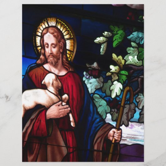 Jesus Christ Lamb Design Glass Art Destiny (Front)