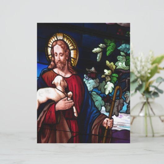Jesus Christ Lamb Design Glass Art Destiny (Standing Front)