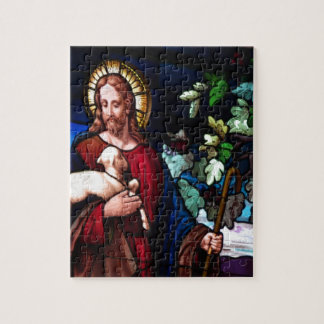 Jesus Christ Lamb Design Glass Art Destiny Jigsaw Puzzle