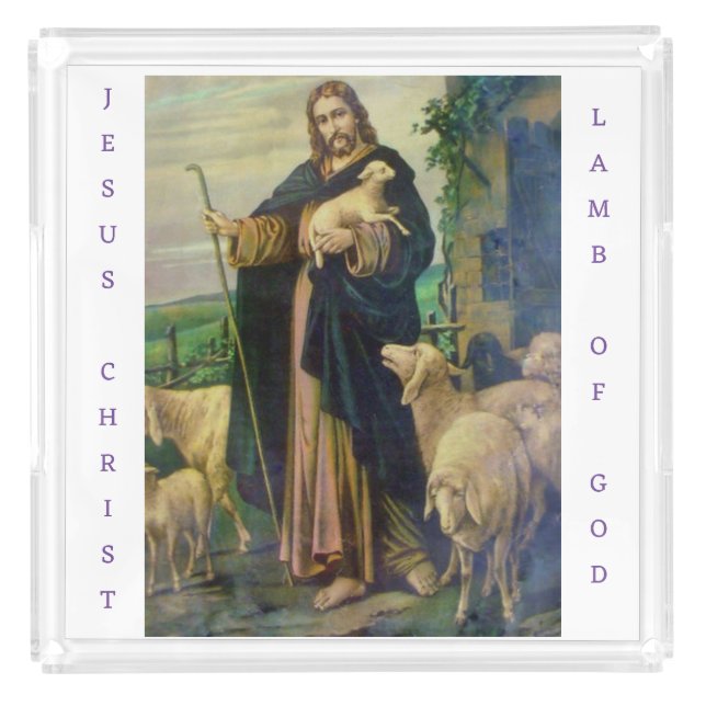 JESUS CHRIST LAMB OF GOD ACRYLIC TRAY (Front)