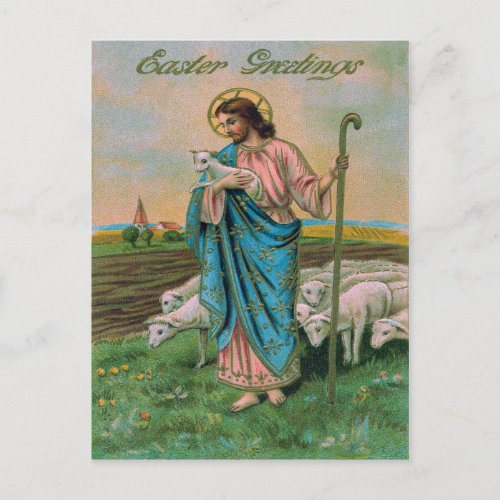 Jesus Christ Lamb Shepherd Postcard