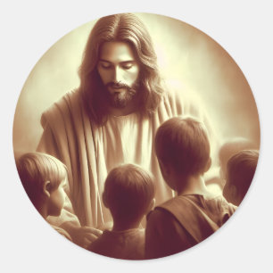 Jesus Christ Let The Children Come To Me - Chosen Classic Round Sticker