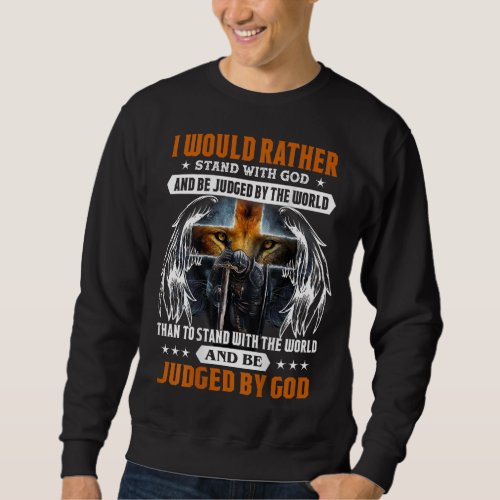 Jesus Christ Lion Cross Knight Quote Saying For Ch Sweatshirt