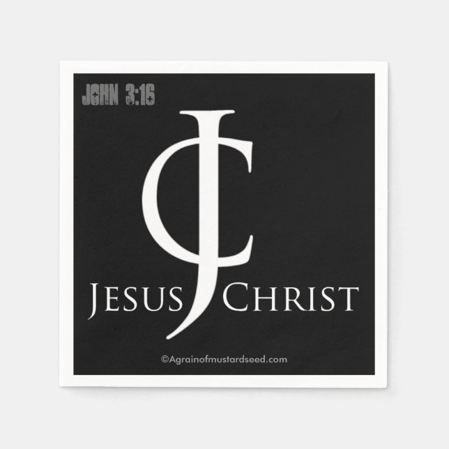 Jesus Christ Logo Christian Paper Napkins (Front)