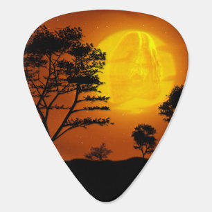 Jesus Christ Looking on Earth from Evening Moon Guitar Pick