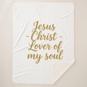 Jesus Christ Lover of My Soul Sherpa Blanket