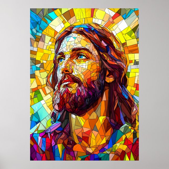 Jesus Christ Mosaic Art Poster (Front)