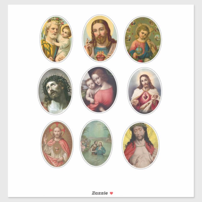 Jesus Christ mother mary joseph holy family art Sticker (Sheet)