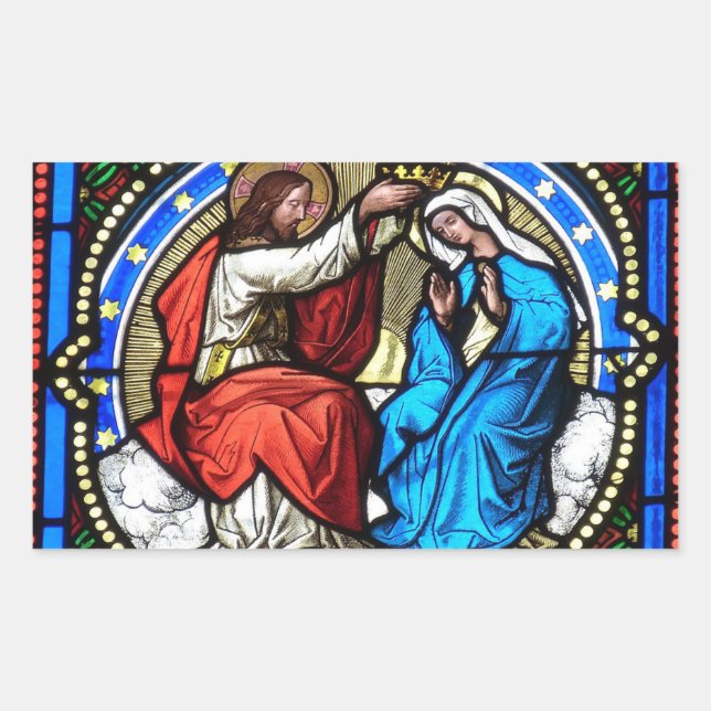 Jesus Christ Mother Mary Stained Glass Stickers (Front)