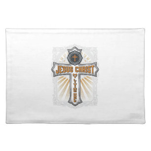 Jesus Christ My Living Hope Vintage Cross Cloth Placemat