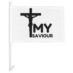 JESUS CHRIST MY SAVIOUR CAR FLAG
