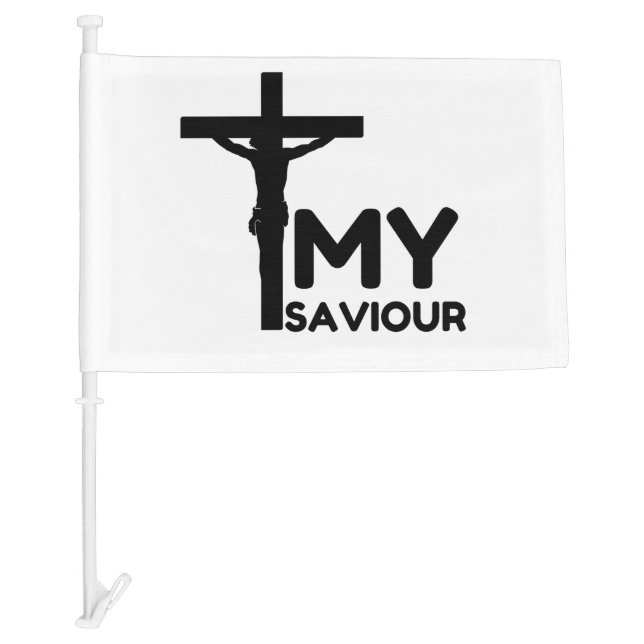 JESUS CHRIST MY SAVIOUR CAR FLAG (Front)