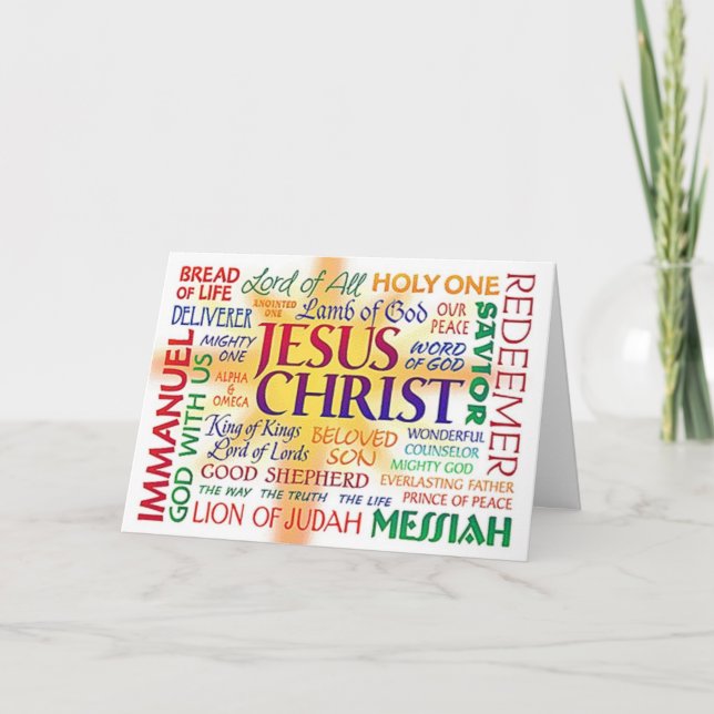 JESUS CHRIST, NAME ABOVE ALL NAMES HOLIDAY CARD (Front)