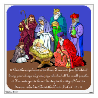 Jesus Christ Nativity and Bible Verse Wall Cling Sticker
