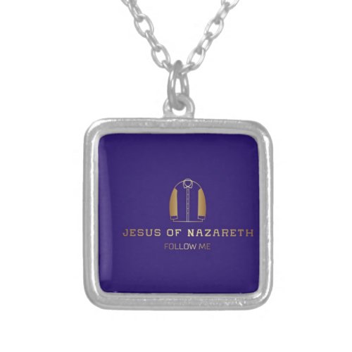 Jesus Christ of Nazareth chain medallion Silver Plated Necklace