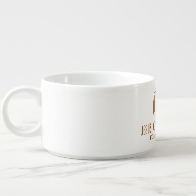 Jesus Christ of Nazareth, tall, white Soup bowel Bowl (Right)