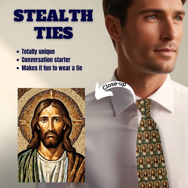 Jesus Christ Olive Green Stealth Tie (Creator Uploaded)