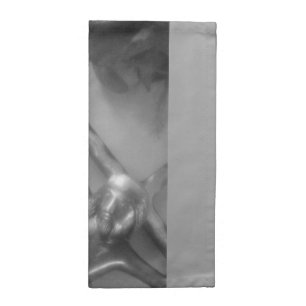 Jesus Christ on cross, in black and white Cloth Napkin