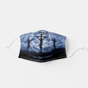 Jesus Christ On The Cross Add Text Or Church Name Adult Cloth Face Mask by Frasure_Studios at Zazzle