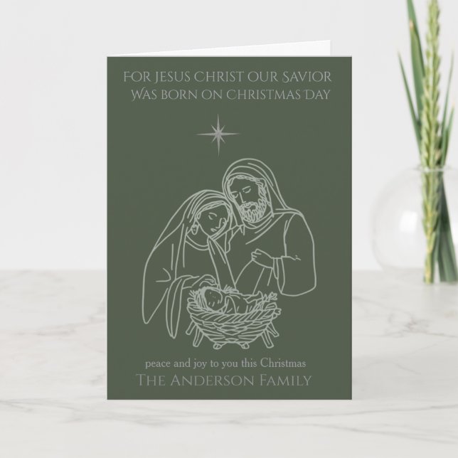 Jesus Christ Our Savior Christian Christmas Card (Front)