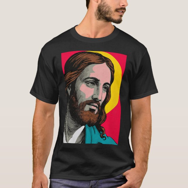 Jesus Christ P Art Religious Easter &amp; Christma T-Shirt (Front)