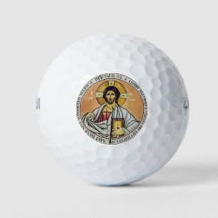 Jesus Christ Pantocrator Almighty Orthodox Art Golf Balls