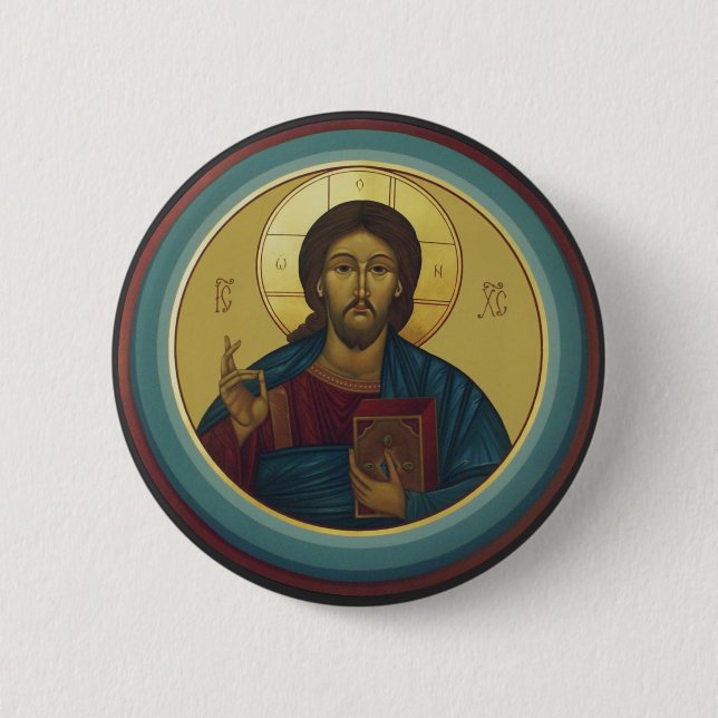 Jesus Christ Pantocrator  Button (Front)