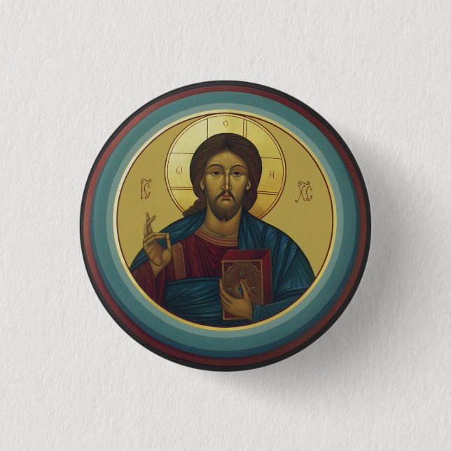 Jesus Christ Pantocrator  Button (Front)