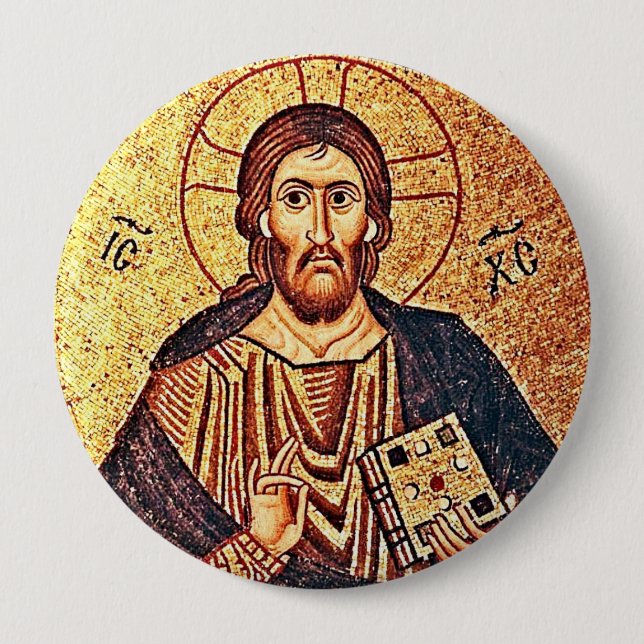 Jesus Christ Pantocrator Button (Front)