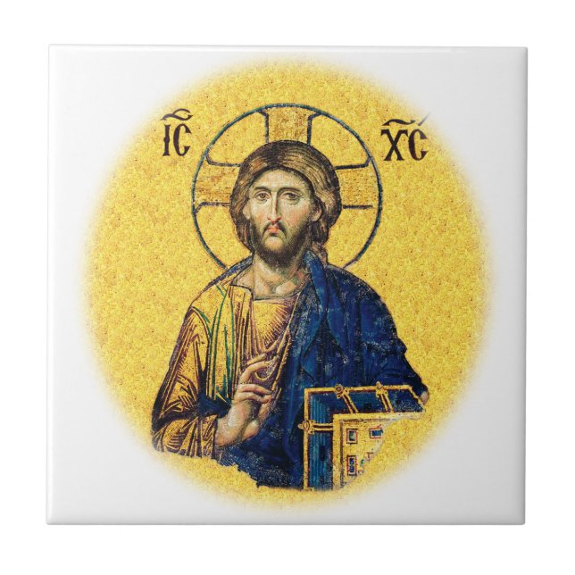 Jesus Christ Pantocrator Ceramic Tile (Front)