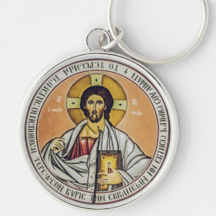 Jesus Christ Pantocrator  dome of the Church Keychain