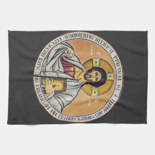 Jesus Christ Pantocrator dome of the Church Kitchen Towel