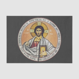 Jesus Christ Pantocrator  dome of the Church Tissue Paper
