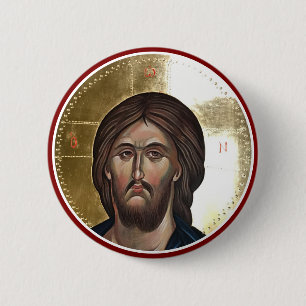 Jesus Christ Pantocrator Icon Button