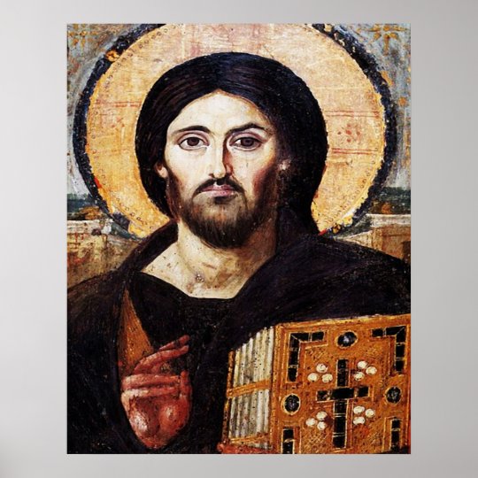 Jesus Christ Pantocrator Icon Poster