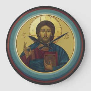 Jesus Christ Pantocrator Large Clock
