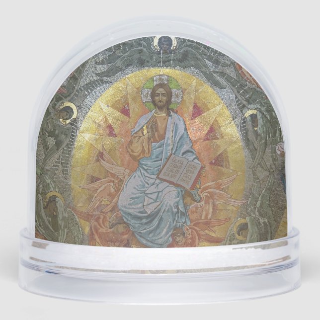 Jesus Christ Pantocrator, Lord of All, Icon Snow Globe (Front)