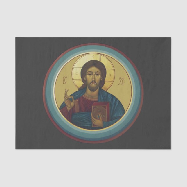 Jesus Christ Pantocrator  Tissue Paper (Front)